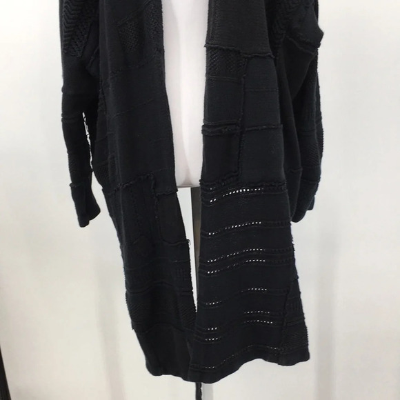Ralph Lauren Cardigan Womens Medium Large Black Open Front Sweater Blue Label - Picture 3 of 12